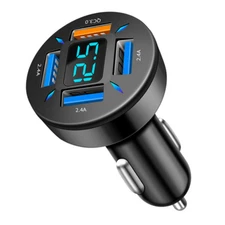 Car 4 USB Cigarette Lighter Socket Splitter Power Adapter Fast Charger Outlet