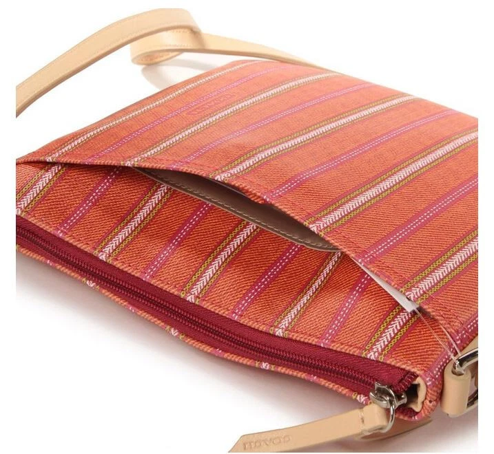 Autentico Coach Legacy Weekend a Strisce Swingpack Nuovo con Etichette PVC Rosa Lime Orng