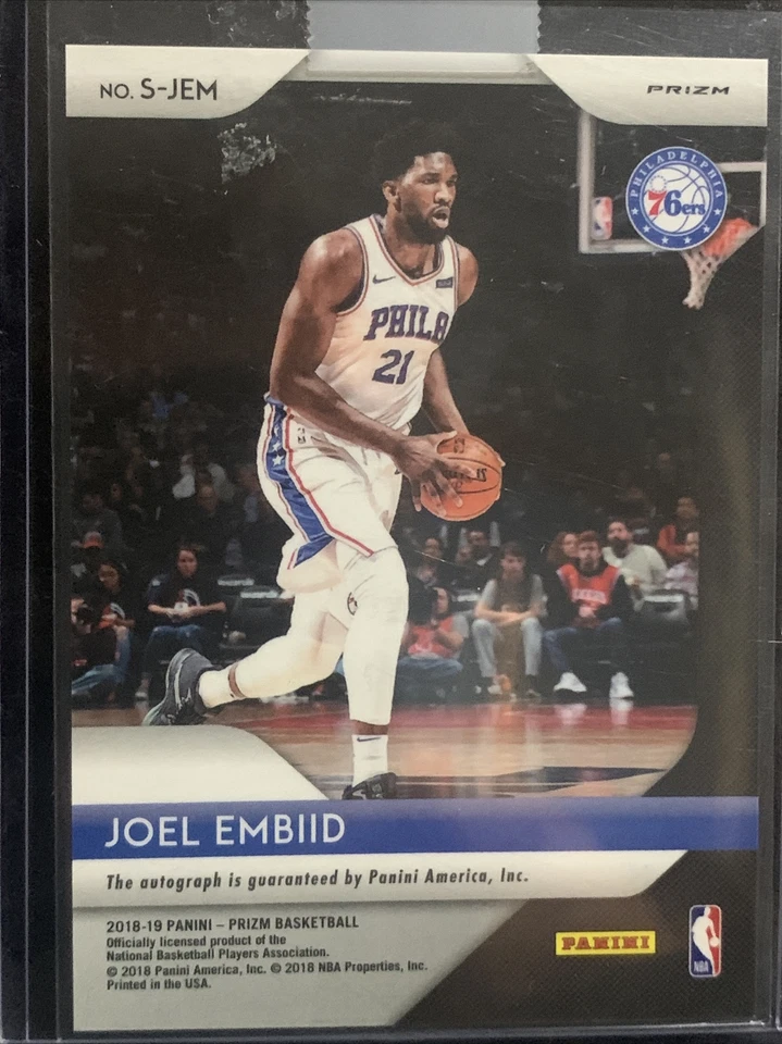 2017/18 Panini Prizm Silver Joel Embiid #S-JEM Auto Mint 76ers MVP - Image 2 of 2