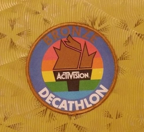 👀🕹 ~ Atari Video Game Vintage 80's Activision Patch - Decathlon Bronze Medal ~