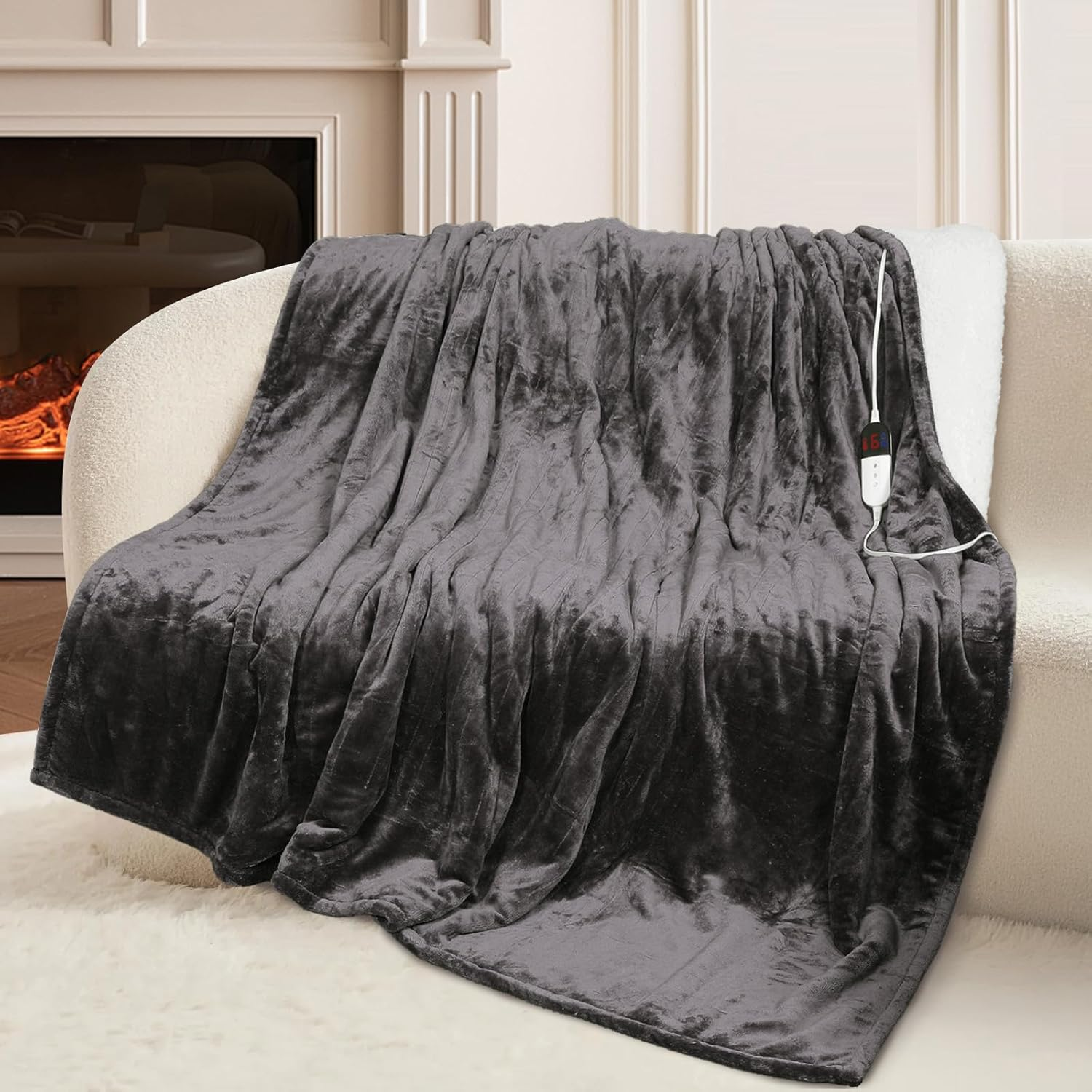 72 x 84 Full Size Electric Heated Blanket with 10 Heat Settings & 6-Hour Auto Off