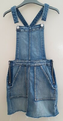 H&M Girls Blue Denim Dungaree Dress Age 11-12 Years