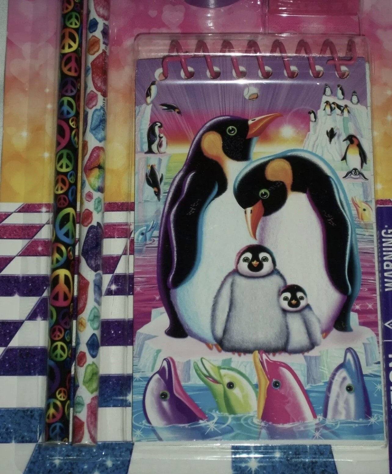 Lisa Frank Penguin-Themed Study Set with Pencils, Eraser, Sharpener & 3x5 Memo Notebook-image