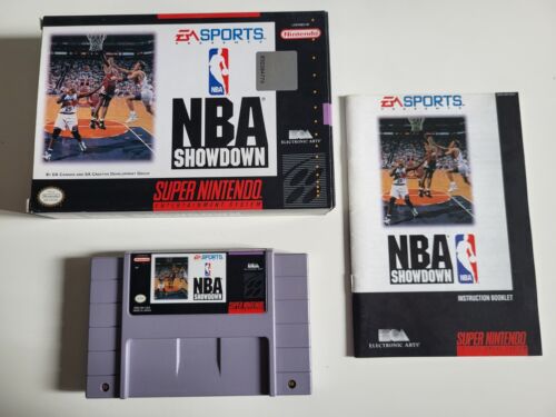 NBA Showdown SNES Super Nintendo - Complete CIB - Tested & Works - Missing Tray - Picture 1 of 11