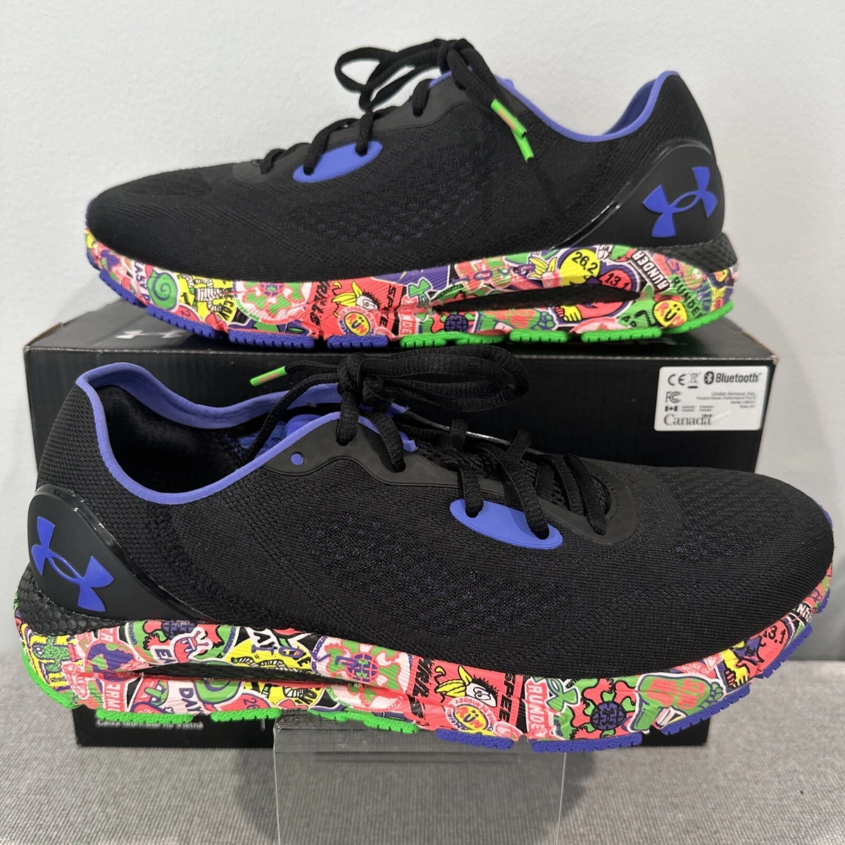 UA HOVR Sonic 5 Run Squad Running Shoes Men s Size 11 Black Brilliant Violet