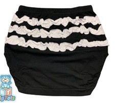 Adult Black baby white ruffles bottom diaper cover