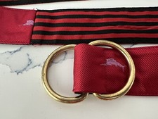 Women  s Belt D Ring J Crew Style Pink Red Fish Motif W Hidden Stripes Handmade 