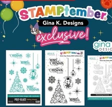 Simon Says Stamptember 2025 Gina K Shimmering Christmas Stamp Die & Poly-glaze