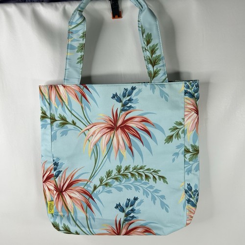 Amy Butler For Kalencom Sara Tall Tote Paradise Print Blue Organic Cotton