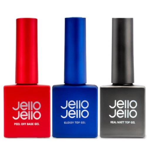 Jello Jello Basic 3-Piece Set: Peel-off Base + Matte Top + Non-Wipe Glossy Top