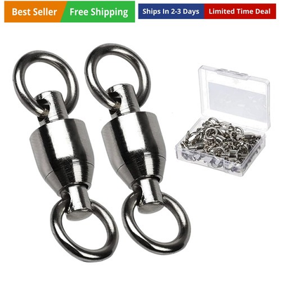 #ad Barrel Ball Bearing Swivel Saltwater Rolling Fishing Swivels Stainless Steel ... $20.37