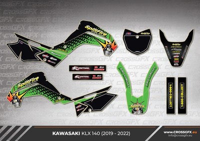 2019-2022 Kawasaki KLX140 SplitFire Retro Graphics Kit For