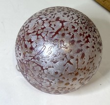 Hand Blown Art Glass Ball Christmas Ornament Pink Slight Iridescent 3  EUC 