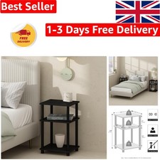 Compact 3-Tier Nightstand with Rounded Edges - Safe & Stylish Design