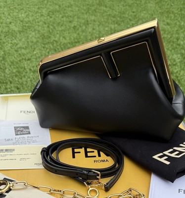 NWT Fendi First Small Black Nappa Leather
