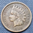 1908 S Indian Head Cent 1c Higher Grade San Francisco Key Date #100869