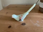 VINTAGE FENTON HAPPINESS BIRD - CUSTARD W/ HAND PAINTED ROSES E. THOMAS