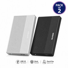 2 Pack 1TB External Hard Drive USB 3.0 Portable HDD for PC Laptop Mac 2TB Total
