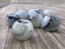 100 Black White Smoke Acrylic Ball Beads   10mm   Large Hole: 4.9mm for Paracord