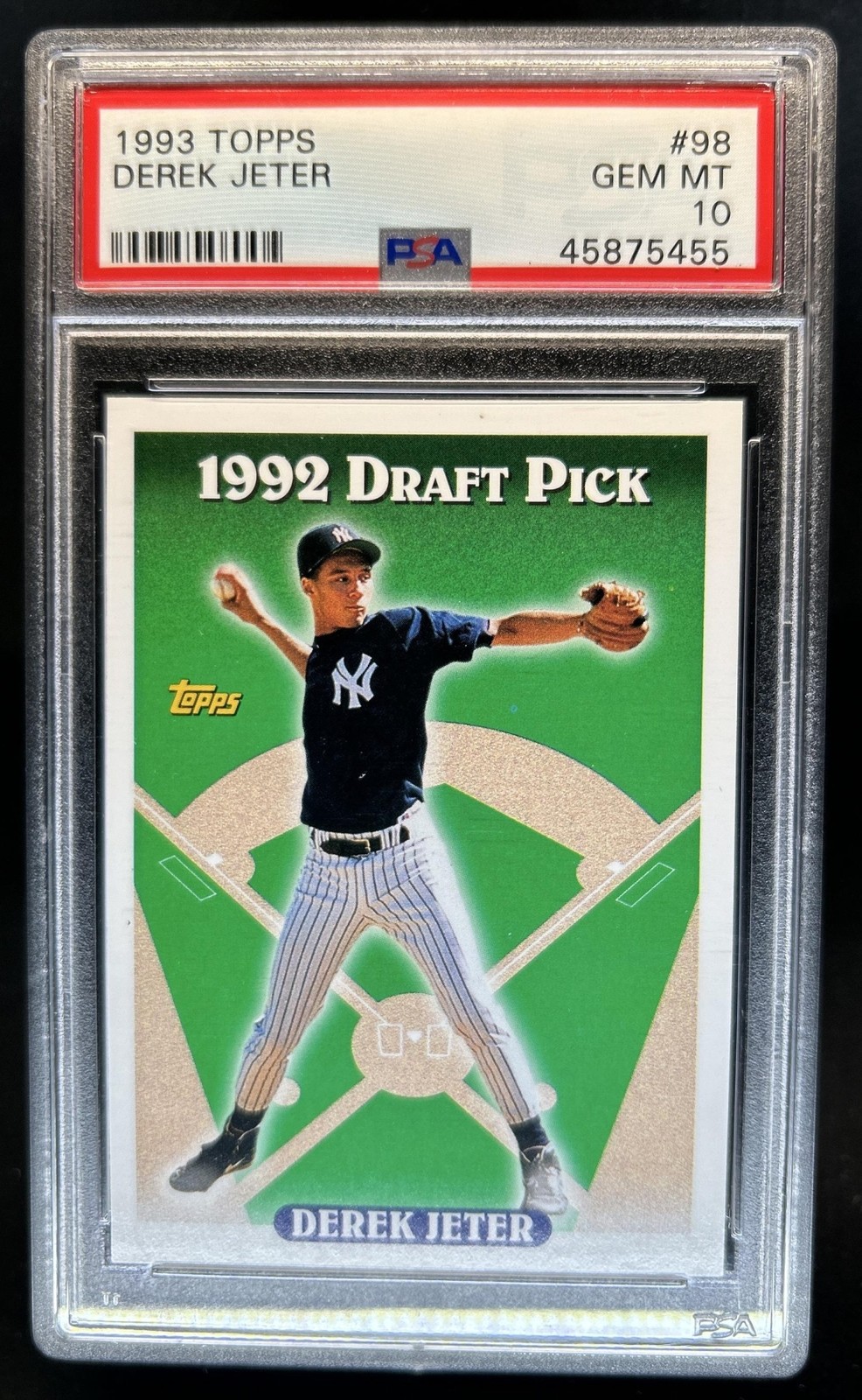 1993 Topps Derek Jeter RC #98 New York Yankees PSA 10 GEM MINT Rookie view 1