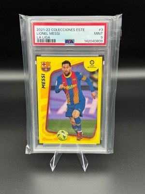 2021 Panini La Liga Santander Este Stickers FC Barcelona Lionel Messi PSA 9 MINT
