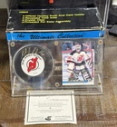 Martin Brodeur Signed New Jersey Devils Hockey  Puck  & Rookie Card With COA