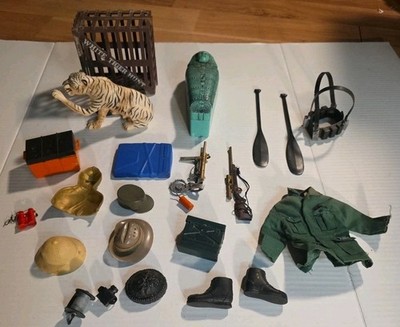 Vintage GI Joe Parts Lot White Tiger Hunt Secret Mummy Tomb etc 12''
