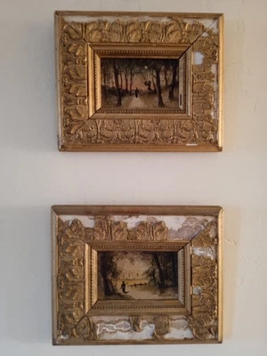 Petits tableaux anciens à l'huile (Ecole BARBIZON ?) - A identifier - Photo 1/4