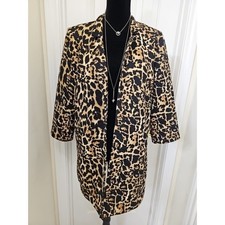 Leopard Print Womens Blazer Medium Mob Wife Career Work Wear
