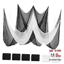 6Pcs Halloween Gauze Cloth, Creepy Cloth, 30 72 30 72 inch 4 Black 2 White