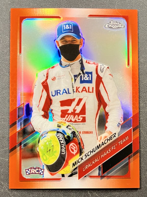 Orange Red Refractor Mick Schumacher #51 Haas - 2021 Topps Chrome Formula 1 F1