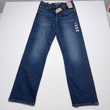 Levi's Women's Ribcage Straight Full Length Jeans 31x32 Blue Denim High Rise NWT