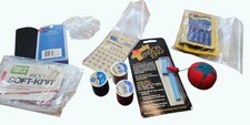 Assorted Sewing Supplies Lot Singer Needles Snaps Threads Patches Pin Cushion
