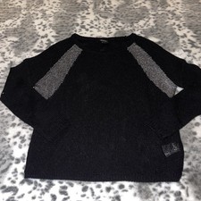 Dkny Jeans Black and Silver Sweater