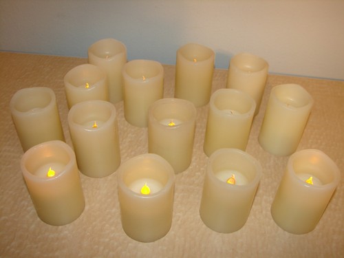 Flameless Realistic Wax Candles Lot 3" Battery Operated 14 Pc Gently Used