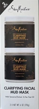 Shea Moisture African Black Soap Clarifying Mud Mask, 2 x 6 Oz