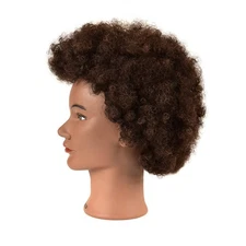 Afro Mannequin Head 100% Human Hair Head Hairdresser African American Training