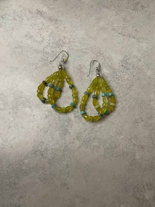 JAY KING EARRINGS SERPENTINE AND TURQUOISE NWOT 
