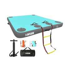 AWSUM Inflatable Floating Dock Air Dock Platform Floating Island Raft with No...