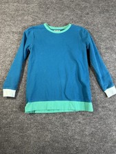 Vintage Lands' End Blue Green Crew Neck Long Sleeve Sweatshirt Size M 10-12