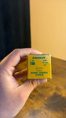 Greenlee No. 730 1/2'' Round Radio Chassis Punch w Original Box Made in USA VTG