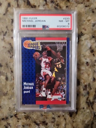1991 FLEER #220 MICHAEL JORDAN PSA 8