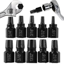 10 Pcs Screw Extractor Set, Hex Head Easy Out Bolt Extractor Set, Multi-Splin...