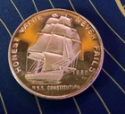 Vintage 1980 USS Constitution Mint  1 oz 999 Silver Round ~ Nice.