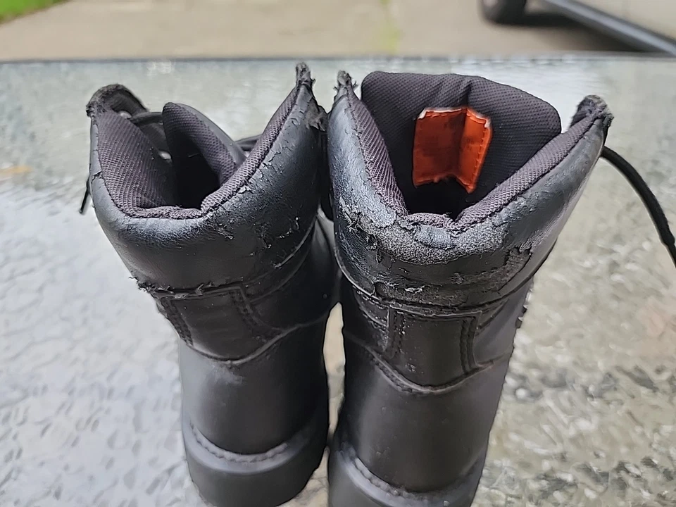 Harley Davidson Women's Combat Boots Black w/Metal Logo Size 7.5 #D87056 See Pic - Image 3 of 4