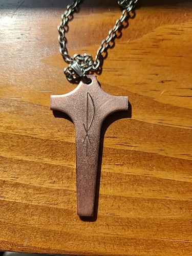 Mid-Century cross pendant Chi Rho Possibly Brass | eBay