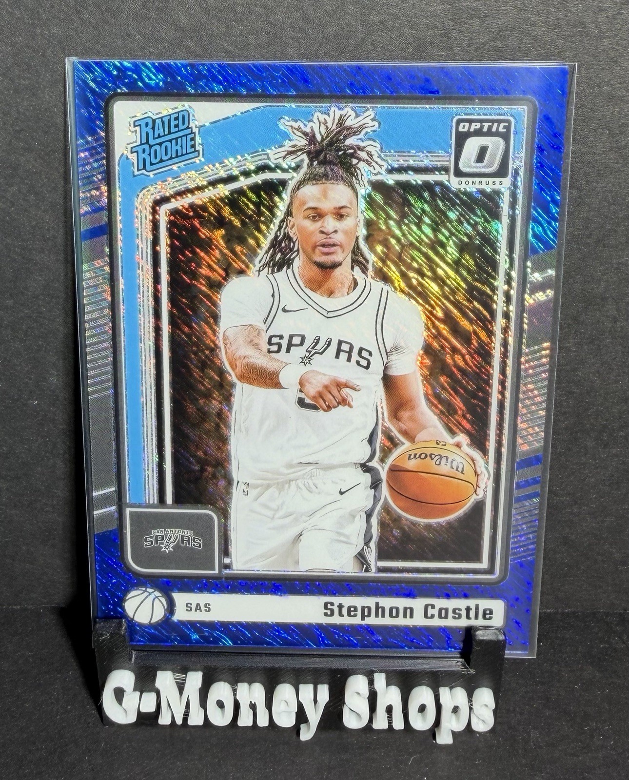 2024-25 Donruss Optic #254 Stephon Castle Blue Shimmer #/75