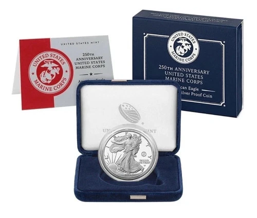 250th Anniversary Marine Corps American Eagle 1oz Silver Proof Coin -✅SHIP TODAY