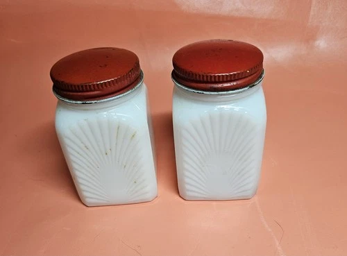 Vintage Milk Glass Salt And Pepper Shakers