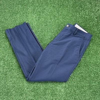 Mizzen+Main Performance Chino Men Pleated Slim Straight Pants Capris 30x26 Blue